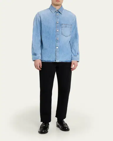 Givenchy Men's Stone-Washed Denim Shirt | Thumbnail 2