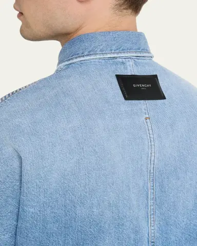 Givenchy Men's Stone-Washed Denim Shirt | Thumbnail 5