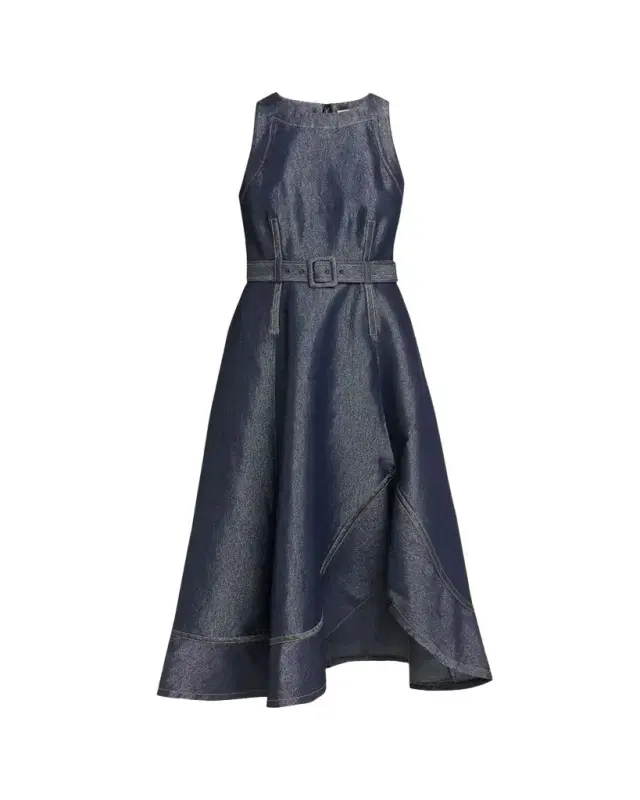 Cinq a Sept Zelda Sleeveless Glitter Denim Midi Dress