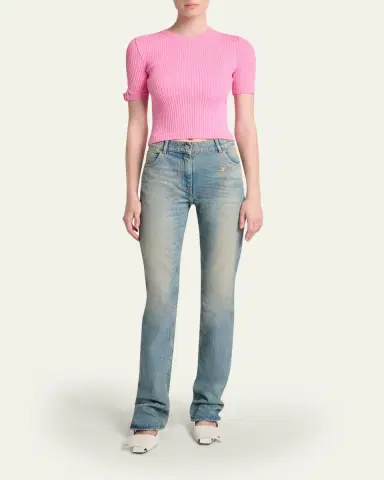 Courrèges Mid-Rise Slim-Leg Jeans | Thumbnail 2