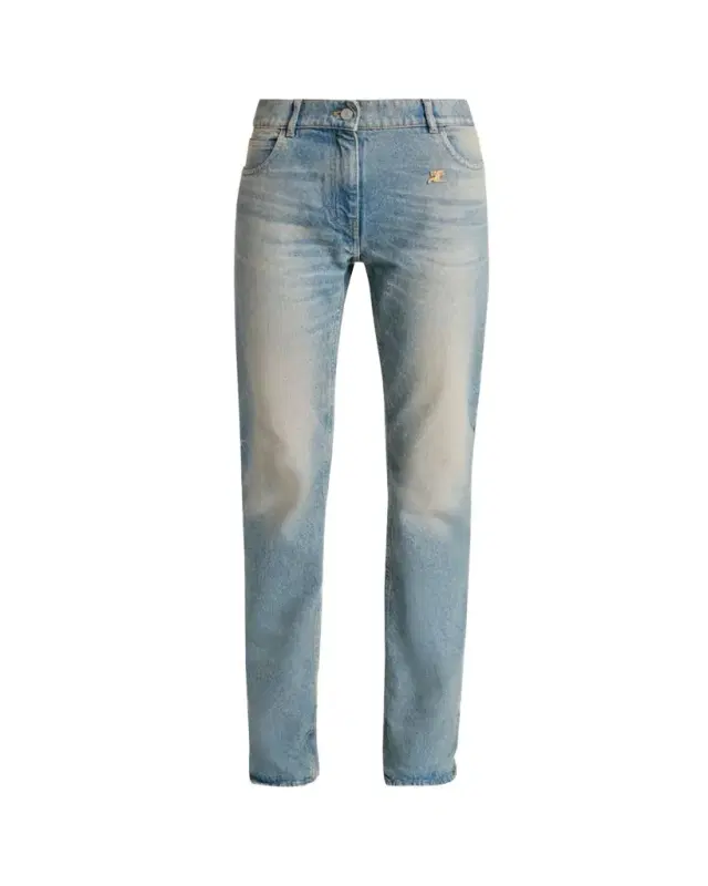 Courrèges Mid-Rise Slim-Leg Jeans
