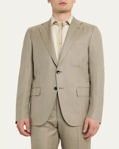 Kiton Men's Herringbone Two-Piece Suit | Thumbnail 4 Kiton Men's Herringbone Two-Piece Suit | Thumbnail 4