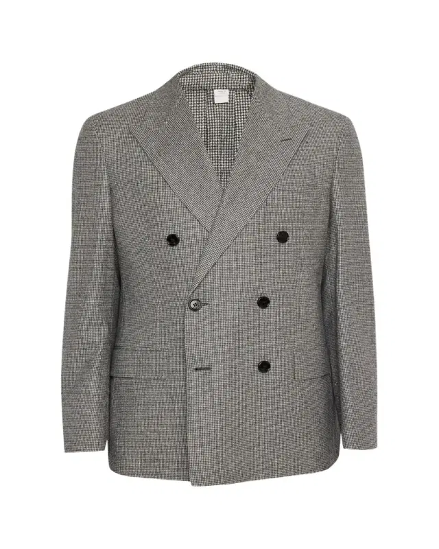 Men's Puppytooth Check Wool Tailored Jacket
