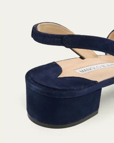 Manolo Blahnik Aspro Suede Slingback Ballerina Pumps | Thumbnail 3