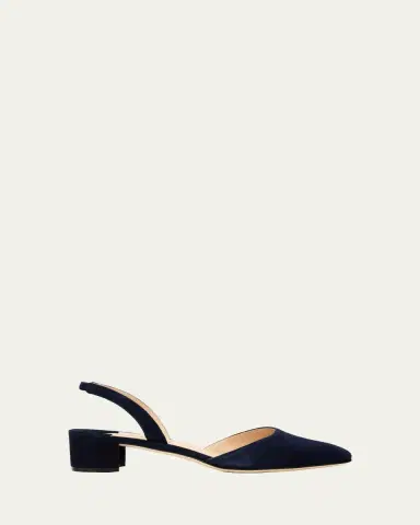Manolo Blahnik Aspro Suede Slingback Ballerina Pumps | Thumbnail 4