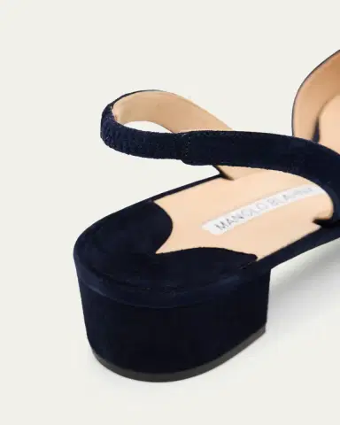 Manolo Blahnik Aspro Suede Slingback Ballerina Pumps | Thumbnail 8