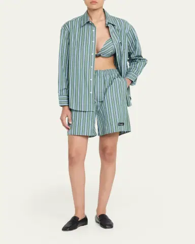 Hommegirls Striped Shirting Triangle Bralette | Thumbnail 2 Hommegirls Striped Shirting Triangle Bralette | Thumbnail 2