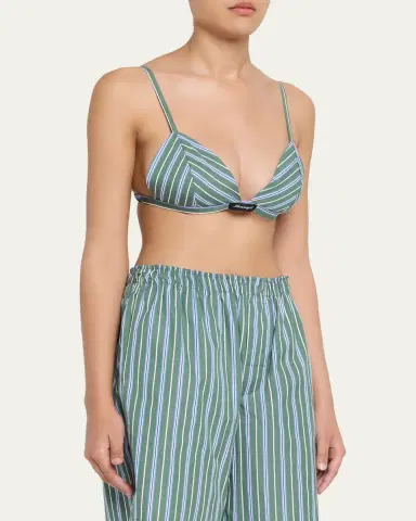 Hommegirls Striped Shirting Triangle Bralette | Thumbnail 4 Hommegirls Striped Shirting Triangle Bralette | Thumbnail 4