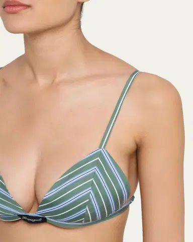 Hommegirls Striped Shirting Triangle Bralette | Thumbnail 5 Hommegirls Striped Shirting Triangle Bralette | Thumbnail 5