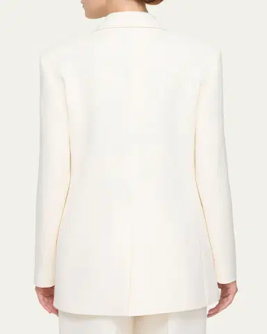 Lafayette 148 New York Double-Breasted Satin-Trim Jacket | Thumbnail 2 Lafayette 148 New York Double-Breasted Satin-Trim Jacket | Thumbnail 2