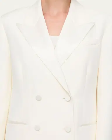 Lafayette 148 New York Double-Breasted Satin-Trim Jacket | Thumbnail 4 Lafayette 148 New York Double-Breasted Satin-Trim Jacket | Thumbnail 4