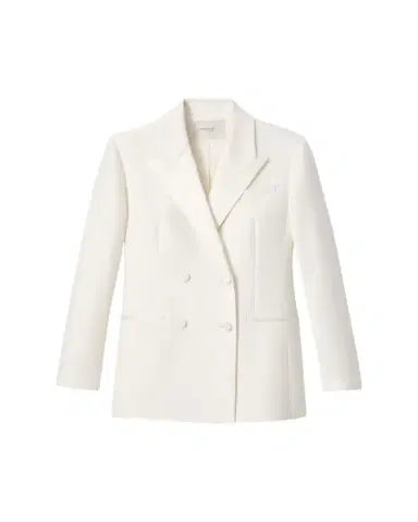 Lafayette 148 New York Double-Breasted Satin-Trim Jacket | Thumbnail 1 Lafayette 148 New York Double-Breasted Satin-Trim Jacket | Thumbnail 1