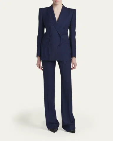 Tom Ford Tonal Striped Jacquard Straight-Leg Pants | Thumbnail 2 Tom Ford Tonal Striped Jacquard Straight-Leg Pants | Thumbnail 2