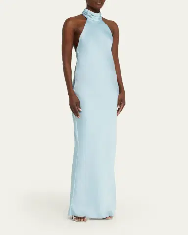Ramy Brook Tatiana Low-Cut Halter Column Gown | Thumbnail 4 Ramy Brook Tatiana Low-Cut Halter Column Gown | Thumbnail 4