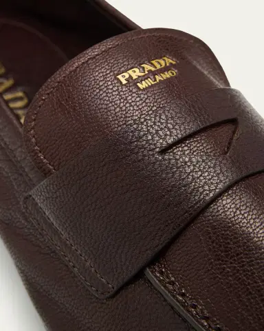 Prada Men's Goat Leather Penny Loafers | Thumbnail 5 Prada Men's Goat Leather Penny Loafers | Thumbnail 5
