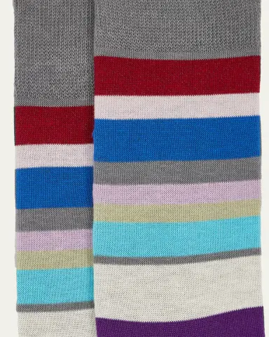 Paul Smith Men's Marek Color-Block Cotton Crew Socks | Thumbnail 2