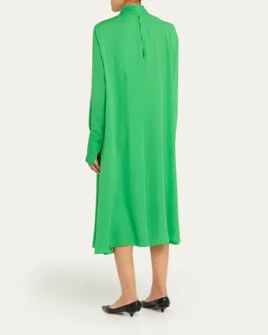 Tom Ford Washed Silk Georgette Belted Midi Dress | Thumbnail 3