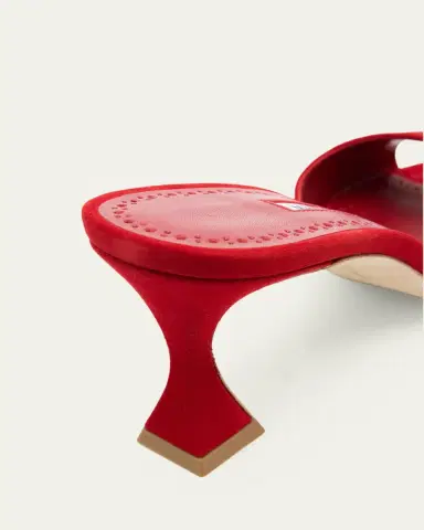 Manolo Blahnik 70mm Jadaron Suede Pedestal Mules | Thumbnail 3 Manolo Blahnik 70mm Jadaron Suede Pedestal Mules | Thumbnail 3