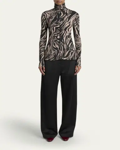 Proenza Schouler White Label Audrey Printed Jersey Turtleneck | Thumbnail 2