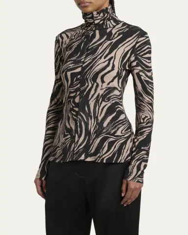 Proenza Schouler White Label Audrey Printed Jersey Turtleneck | Thumbnail 4