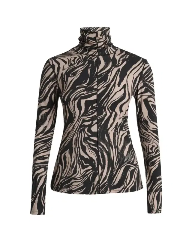 Audrey Printed Jersey Turtleneck