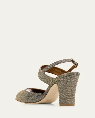Manolo Blahnik 90mm Khiko Metallic Peep-Toe Slingback Sandals | Thumbnail 2 Manolo Blahnik 90mm Khiko Metallic Peep-Toe Slingback Sandals | Thumbnail 2