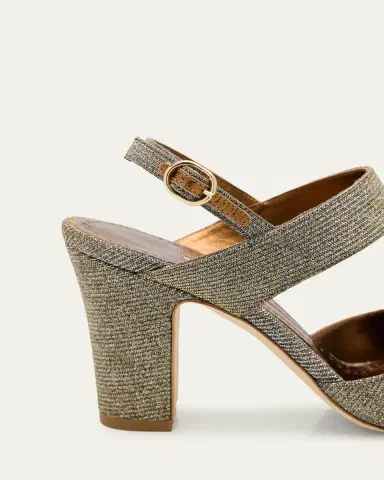 Manolo Blahnik 90mm Khiko Metallic Peep-Toe Slingback Sandals | Thumbnail 3 Manolo Blahnik 90mm Khiko Metallic Peep-Toe Slingback Sandals | Thumbnail 3