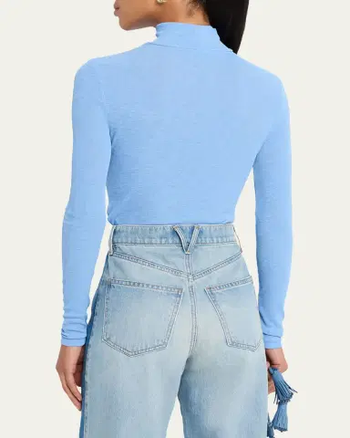 Veronica Beard Wyeth Ribbed Turtleneck Top | Thumbnail 3