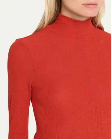 Veronica Beard Wyeth Ribbed Turtleneck Top | Thumbnail 9