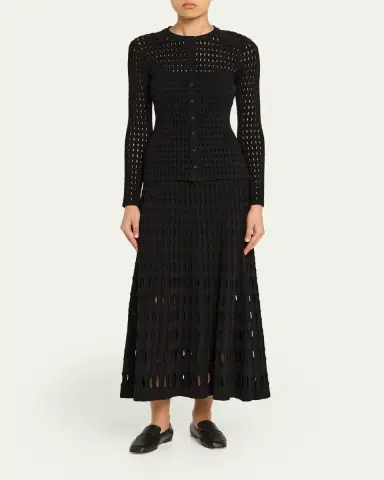 Simkhai Drue Openwork Midi Skirt | Thumbnail 2 Simkhai Drue Openwork Midi Skirt | Thumbnail 2