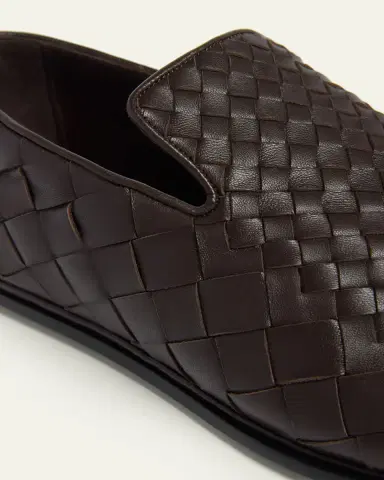 Bottega Veneta Men's Sunday Intrecciato Degrade Leather Slippers | Thumbnail 5