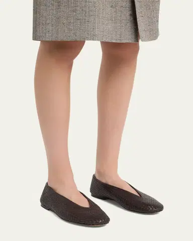 Bottega Veneta Micro Woven Nappa Leather Ballerina Flats | Thumbnail 2