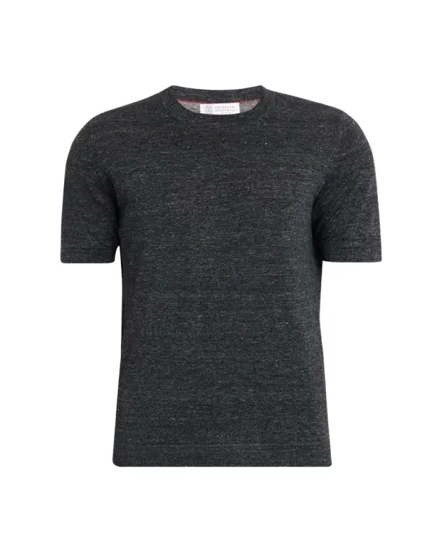 Brunello Cucinelli Men's Linen and Cotton Knit Short-Sleeve Sweater