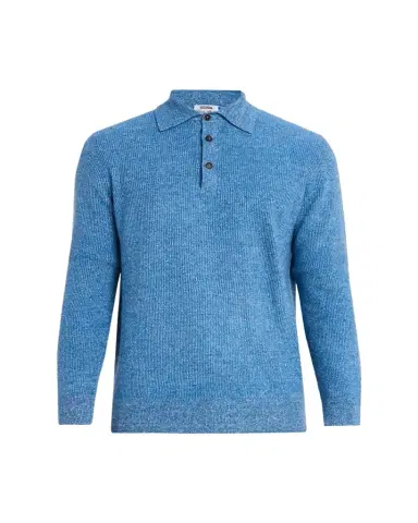 Cesare Attolini Men's Cashmere Rib Polo Sweater | Thumbnail 1