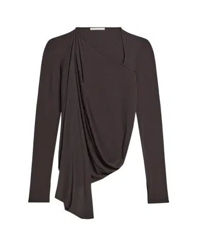 Helmut Lang Draped Asymmetric Jersey Top | Thumbnail 1