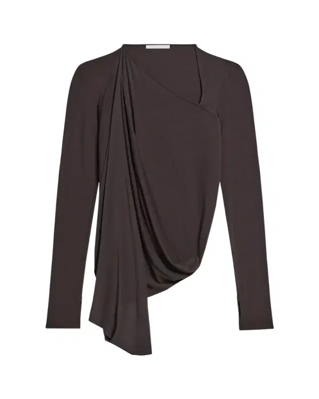 Draped Asymmetric Jersey Top