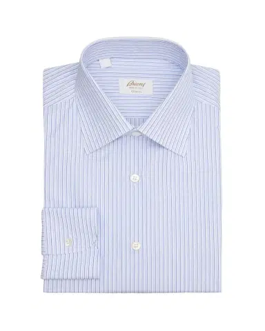 Brioni Men's Giza 45 Cotton Multi-Stripe Dress Shirt | Thumbnail 1 Brioni Men's Giza 45 Cotton Multi-Stripe Dress Shirt | Thumbnail 1