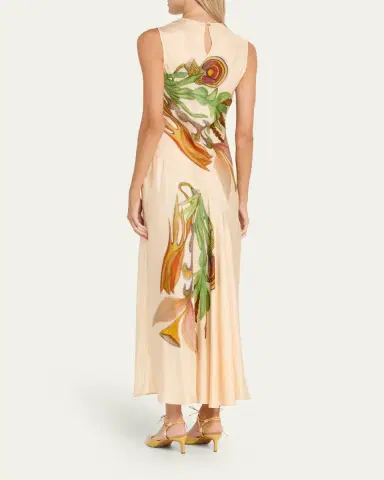 Ulla Johnson Gaea Printed Silk Midi Dress | Thumbnail 3 Ulla Johnson Gaea Printed Silk Midi Dress | Thumbnail 3