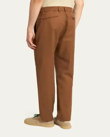 Moncler Men's Cotton Leather-Trim Straight Leg Trousers | Thumbnail 3 Moncler Men's Cotton Leather-Trim Straight Leg Trousers | Thumbnail 3