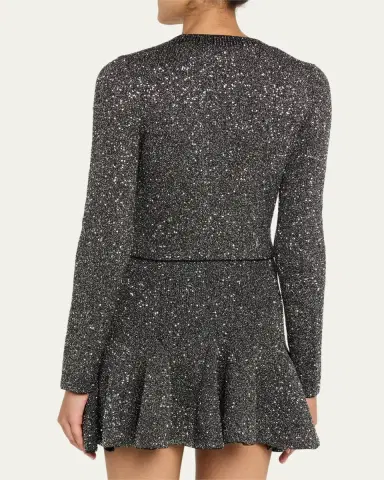 LoveShackFancy Ferra Sequined Knit Cardigan | Thumbnail 3 LoveShackFancy Ferra Sequined Knit Cardigan | Thumbnail 3