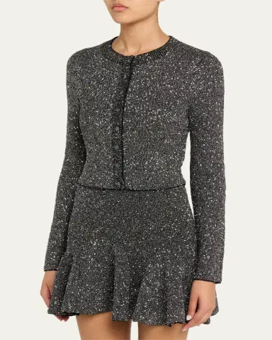 LoveShackFancy Ferra Sequined Knit Cardigan | Thumbnail 4 LoveShackFancy Ferra Sequined Knit Cardigan | Thumbnail 4