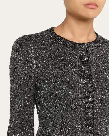LoveShackFancy Ferra Sequined Knit Cardigan | Thumbnail 5 LoveShackFancy Ferra Sequined Knit Cardigan | Thumbnail 5