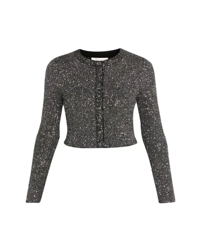 LoveShackFancy Ferra Sequined Knit Cardigan