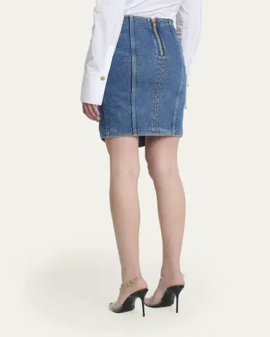 Balmain Belted Wrap Denim Mini Skirt | Thumbnail 3 Balmain Belted Wrap Denim Mini Skirt | Thumbnail 3