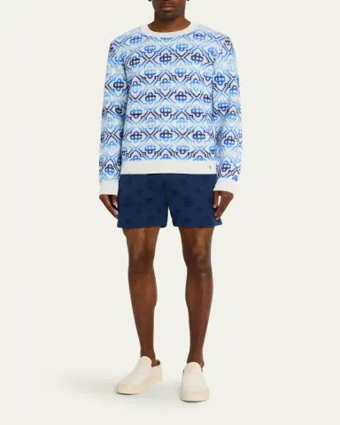 Casablanca Men's Space Dye Monogram Knit Crewneck Sweater | Thumbnail 2 Casablanca Men's Space Dye Monogram Knit Crewneck Sweater | Thumbnail 2