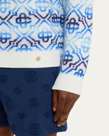 Casablanca Men's Space Dye Monogram Knit Crewneck Sweater | Thumbnail 5 Casablanca Men's Space Dye Monogram Knit Crewneck Sweater | Thumbnail 5