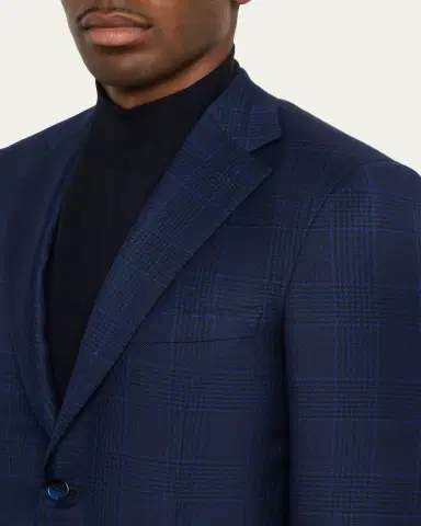 Brioni Men's Wool Plaid Single-Breasted Sport Coat | Thumbnail 5 Brioni Men's Wool Plaid Single-Breasted Sport Coat | Thumbnail 5