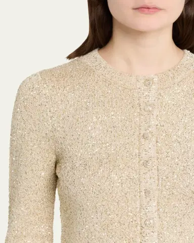LoveShackFancy Ferra Sequined Knit Cardigan | Thumbnail 9 LoveShackFancy Ferra Sequined Knit Cardigan | Thumbnail 9