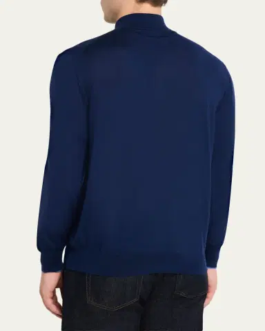 Cesare Attolini Men's Cashmere Mock Neck Full-Zip Sweater | Thumbnail 3