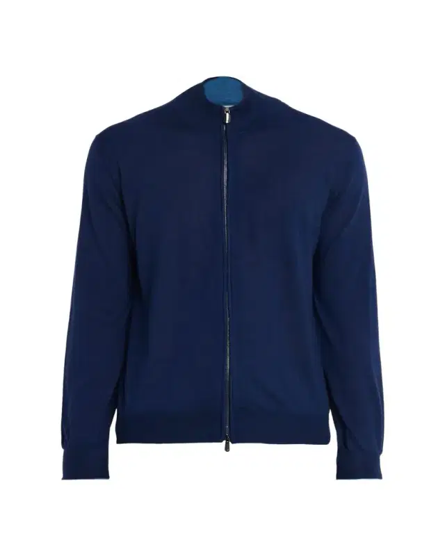 Men's Cashmere Mock Neck Full-Zip Sweater